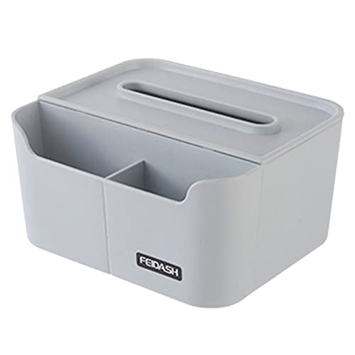 SYFUNLV Multifunktionale Tücherbox,Fernbedienungshalter mit Taschentuchbox,18.2 * 15.2 * 9.6cm Desktop Organizer，Taschentuchbox mit Fächern,Für Badezimmer Waschtisch Wohnzimmer (Hellblau) von Syfunlv