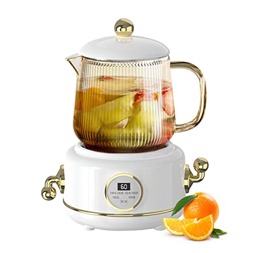 SYFUNLV Smart Appointment Wasserkocher Multifunktionaler Gesundheitstopf,Vollautomatischer Wasserkocher12.8*20.8cm,400 Watt, 0.6 l Kapazität,6 Heizfunktionen,Wasserkessel mit Temperaturanzeige (Weiß) von Syfunlv