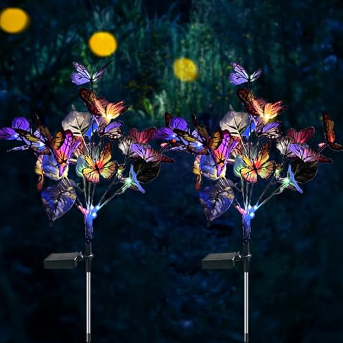 Solarlampen für Außen Garten,2 Stück Solar Schmetterlinge Gartenleuchten,IP65 Wasserdicht,Gartenleuchten Solar,Hält 6-12 Stunden an,für Außen Balkon Rasen Gehweg Terrassen Wegeleuchten Solarlampen für Außen Garten,2 Stück Solar Schmetterlinge Gartenleuchten,IP65 Wasserdicht,Gartenleuchten Solar,Hält 6-12 Stunden an,für Außen Balkon Rasen Gehweg Terrassen Wegeleuchten von Syfunlv