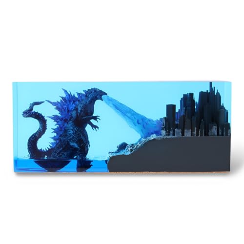 Syfunlv Epoxidharz Godzilla Nachtlicht,Godzilla Würfel Dekoration,USB Schlaf Lichter,Monster Nachttischlampe,Einstellbare Beleuchtung,7,5cm,für Raum Innenbereich Zuhause Schlafzimmer (Stil 1) von Syfunlv