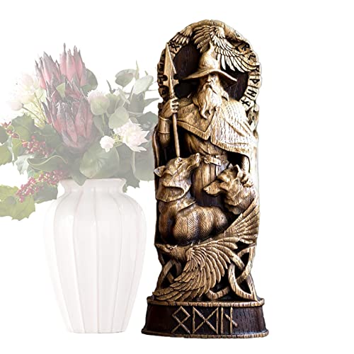 Syfunlv Nordischer Gott Harz Statue,10 * 6 * 22cm Harz Griechischer Gott Skulptur,Götter Figur Handwerk, für Zuhause Weinschrank Regal Bücherregal (Stil 1) von Syfunlv