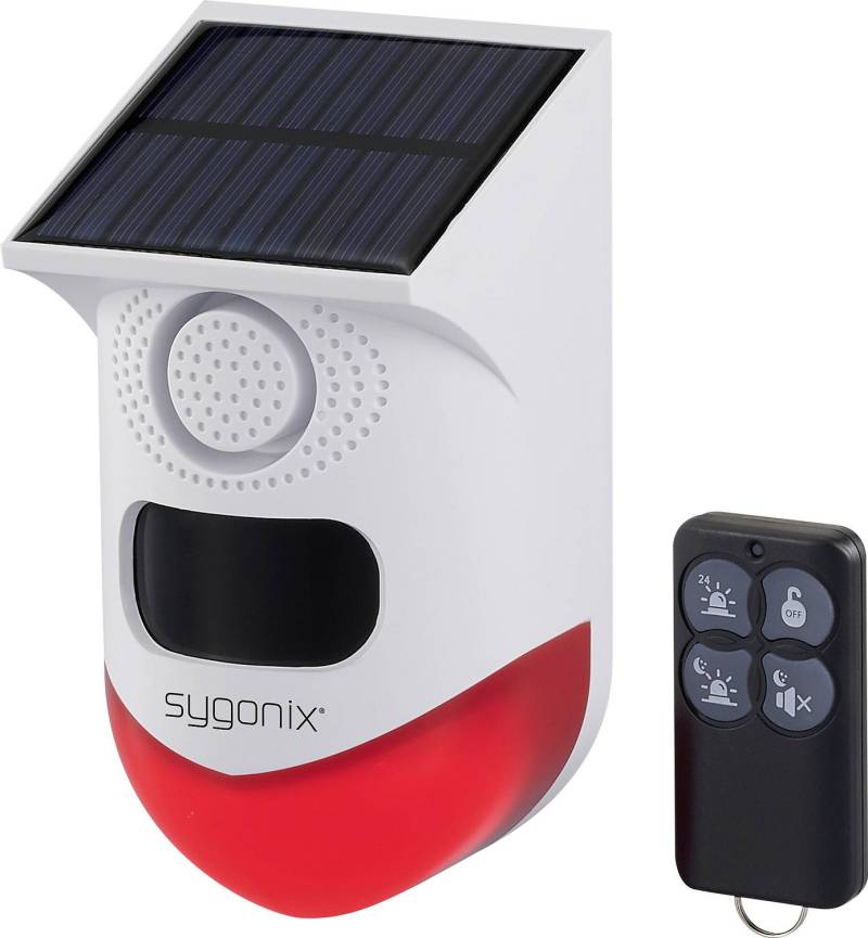B-Ware Sygonix Mini Alarmanlage Alarmsystem Bewegungsmelder Fernbedienung Solar Wlan von Sygonix