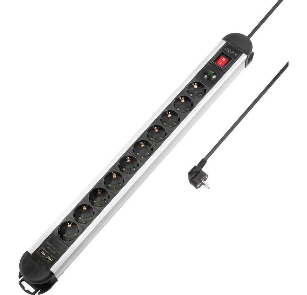 Sygonix 10fach Steckdosenleiste mit USB und Steckdosenleiste, Steckdosen Sygonix 10fach Steckdosenleiste mit USB und Steckdosenleiste, Steckdosen von Sygonix