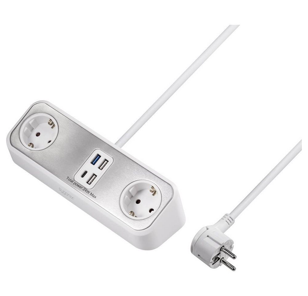 Sygonix 2-fach mit 3x USB-A & 1x USB-C® Ladeanschlüssen Steckdosenleiste, mit USB Sygonix 2-fach mit 3x USB-A & 1x USB-C® Ladeanschlüssen Steckdosenleiste, mit USB von Sygonix