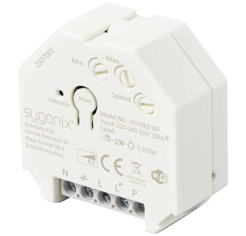 Sygonix Drehdimmer Wi-Fi Unterputz Dimmer, TUYA, 250W von Sygonix
