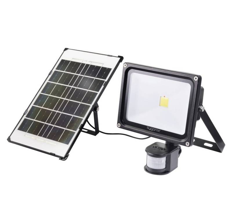 Sygonix LED Flutlichtstrahler Sygonix SY-5461110 Solar-Spot mit Bewegungsmelder 30 W Neutralweiß von Sygonix