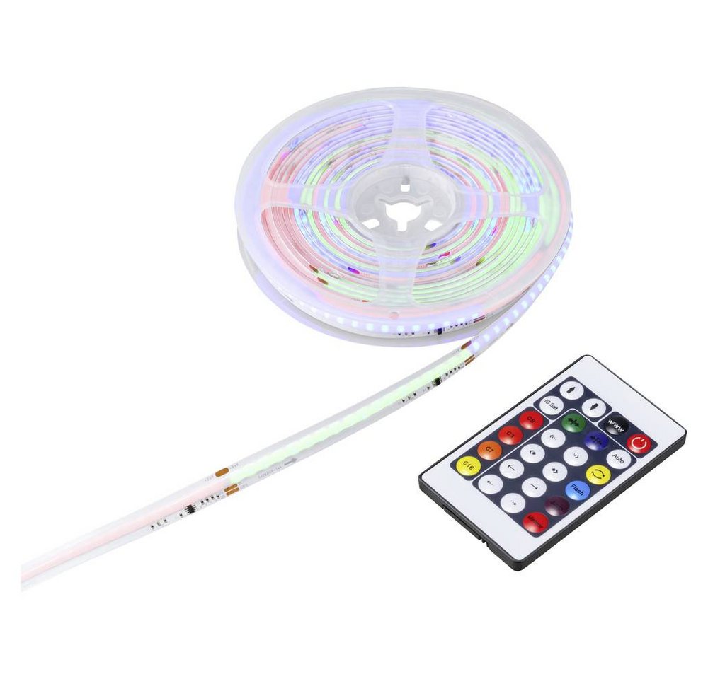 Sygonix LED Stripe COB DIGITAL RGB LED STRIPE, 5M SY-5773494, kürzbar, dimmbar, Memory-Funktion, mit Fernbedienung Sygonix LED Stripe COB DIGITAL RGB LED STRIPE, 5M SY-5773494, kürzbar, dimmbar, Memory-Funktion, mit Fernbedienung von Sygonix