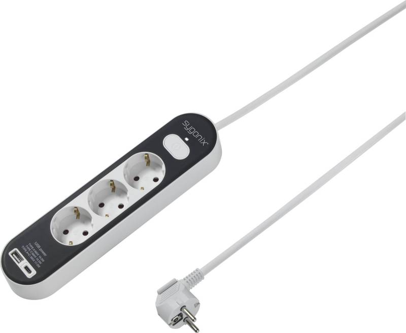 Sygonix SY-4755366 Steckdosenleiste mit Schalter Weiß Grau 38 STÜCK von Sygonix