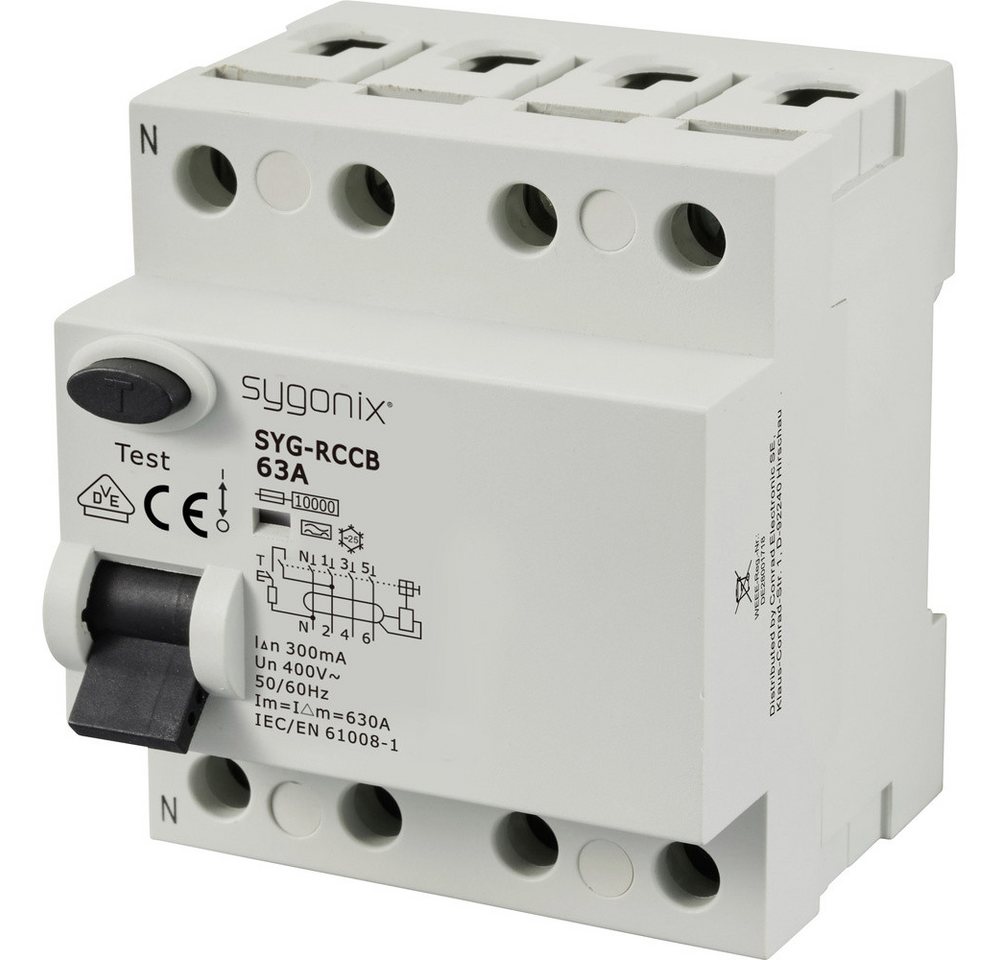 Sygonix Sicherheitsrelais Sygonix SY-6438024 SYG-RCCB 3P+N/A63/10kA/300mA Fehlerstrom-Schutzscha Sygonix Sicherheitsrelais Sygonix SY-6438024 SYG-RCCB 3P+N/A63/10kA/300mA Fehlerstrom-Schutzscha von Sygonix