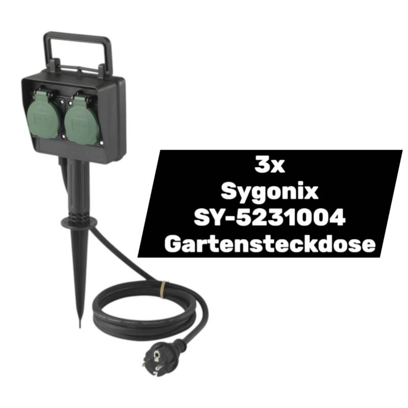 Sygonix Sy 5231004 Gartensteckdose Energiestation Außenbereich 3 Stück B-Ware von Sygonix