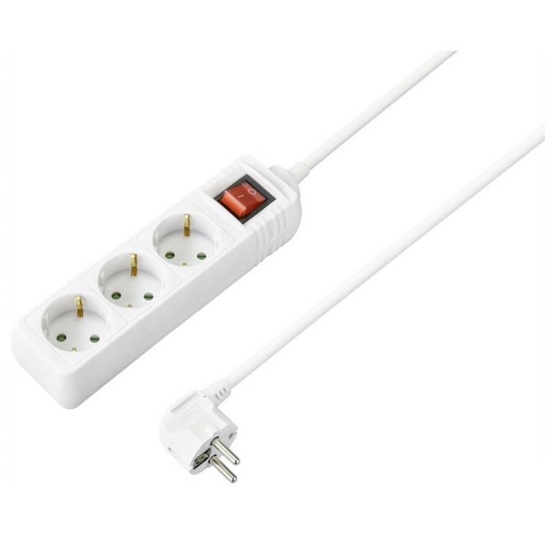 Sygonix Sygonix SY-4890990 Steckdosenleiste mit Schalter Weiß Schutzkontakt 1 Steckdosenleiste (Kabellänge 2.80 m) von Sygonix
