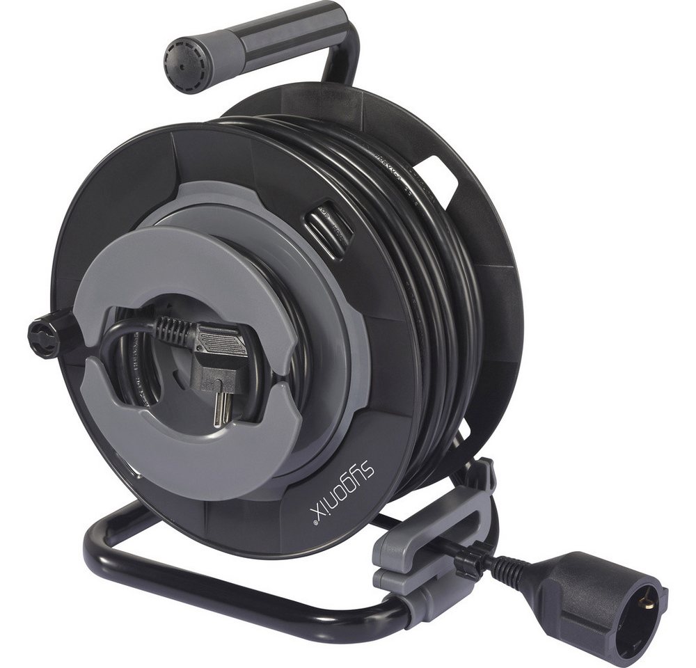 Sygonix Sygonix SY-6618486 Kabeltrommel 30 m Schwarz Schutzkontakt-Stecker Kabeltrommel (Kabellänge 30.00 m) von Sygonix