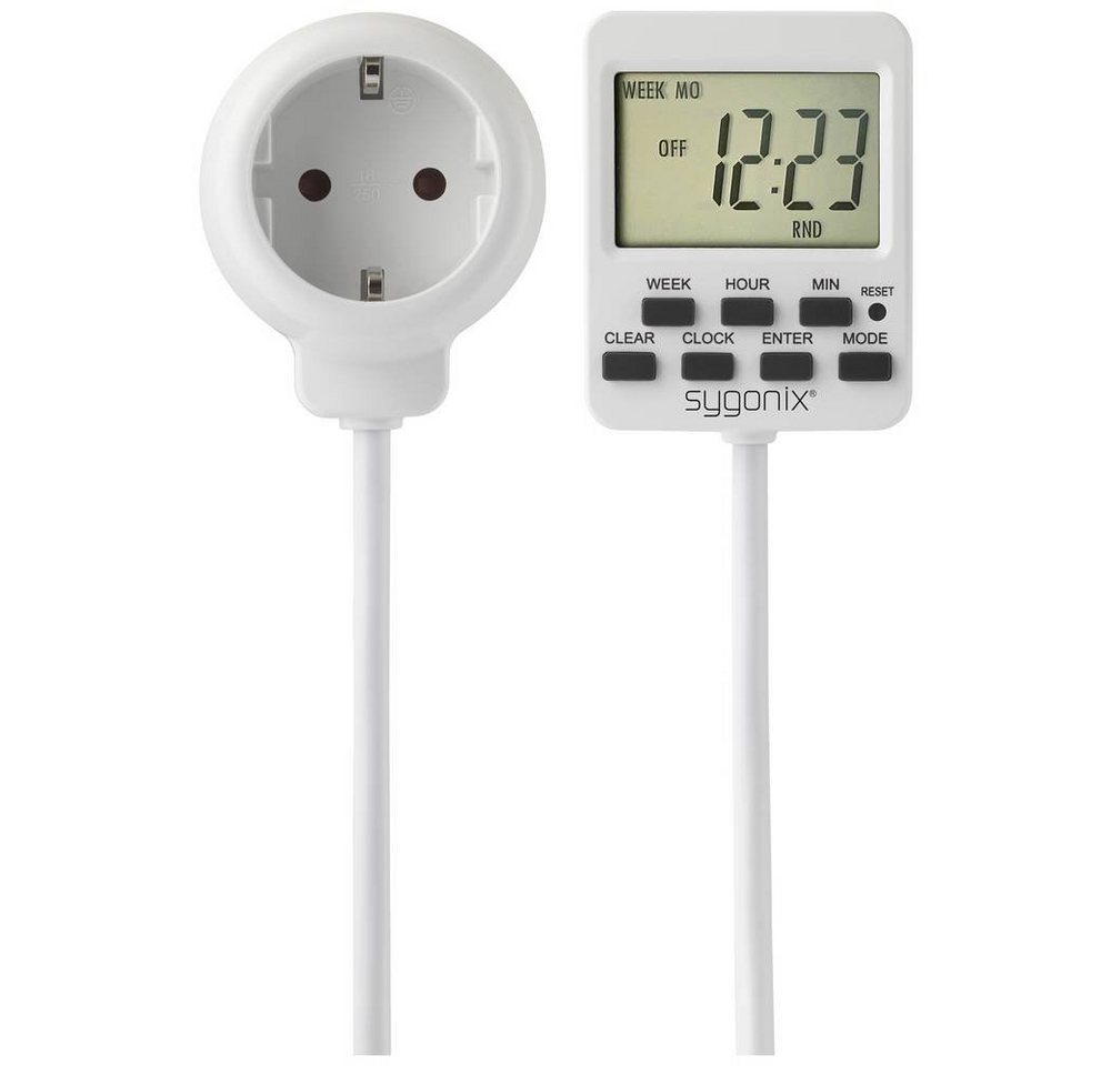 Sygonix Zeitschaltuhr Digitale Wochenzeitschaltuhr SY-5178380, Countdown-Funktion, Dauerbetrieb, Programmierfunktion, Zufallsfunktion Sygonix Zeitschaltuhr Digitale Wochenzeitschaltuhr SY-5178380, Countdown-Funktion, Dauerbetrieb, Programmierfunktion, Zufallsfunktion von Sygonix