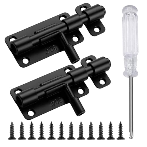 2 Stück Schwarz Türriegel Bolzenriegel Schieberiegel 304 Edelstahl Schlossriegel Riegel Tür Türriegel für Schiebetore mit 12 Schrauben und Schraubendreher für Badezimmer Schuppen Schlafzimmer Garten 2 Stück Schwarz Türriegel Bolzenriegel Schieberiegel 304 Edelstahl Schlossriegel Riegel Tür Türriegel für Schiebetore mit 12 Schrauben und Schraubendreher für Badezimmer Schuppen Schlafzimmer Garten von Syhdfxknp
