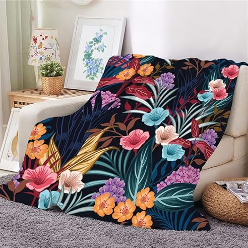Kuscheldecke Flauschig Decke 180x220 Abstrakt Bunt Warm Flanell Fleecedecke NatüRliche Blumen für Sofa und Bett, Gemütlich Weich Wohndecke als Tagesdecke Sofadecke Kniedecke von Syhi Mdse