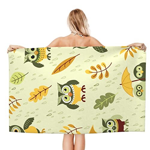 Syhi Mdse Strandtuch Eule Mikrofaser Strandtuch Groß 140x200, Strandhandtuch Sandfrei Schnelltrocknend, Badetücher Strandtücher als Badehandtuch Saunatuch Sporthandtuch von Syhi Mdse