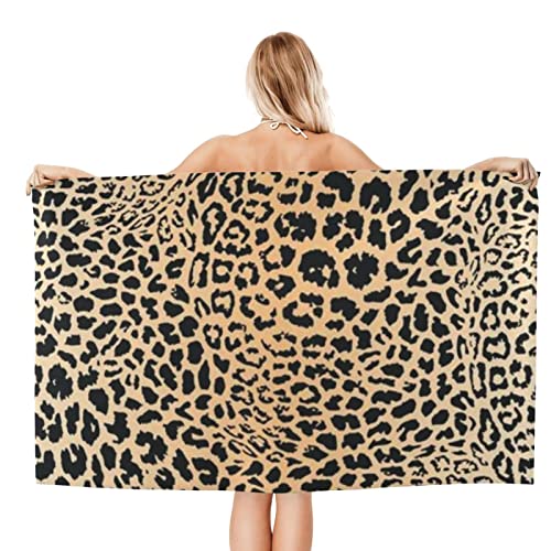 Syhi Mdse Strandtuch Leopardenmuster Strandhandtuch Groß, Mikrofaser Strandtuch Sandfrei Schnelltrocknend, Badetücher Strandtücher als Badehandtuch Saunatuch Sporthandtuch 90x180 cm von Syhi Mdse