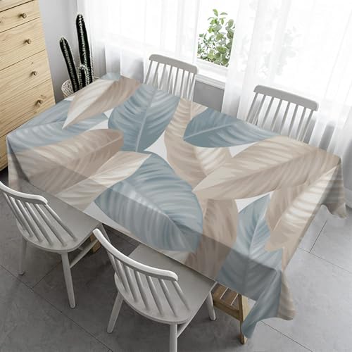 Abwischbare Tischdecke 120x160 cm - BläTter Tischdecke Outdoor Rechteckig Bierzeltgarnitur Abwaschbar Wetterfestn für Garten Geburtstag MangopalmeR64 von Syhi Qlty