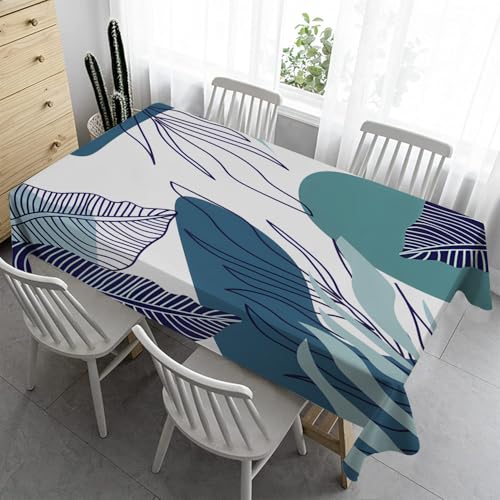 Abwischbare Tischdecke 140x200 cm - Palmen Tischdecke Outdoor Bierzeltgarnitur Wasserabweisend Tischtuch Bügelfreie Gartenn für Draußen Party BotanischesR68 von Syhi Qlty