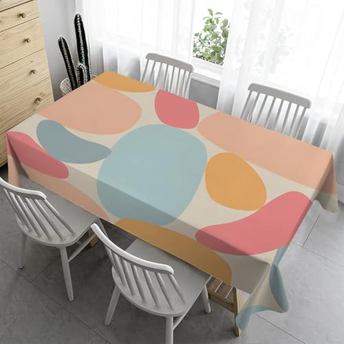 Geometrie Tischdecke Gartentisch Wetterfest 160x160 cm Aquarell Bierzeltgarnitur - Outdoor Gartenn für Draußen Küche Esstisch Geburtstag Party A77 von Syhi Qlty