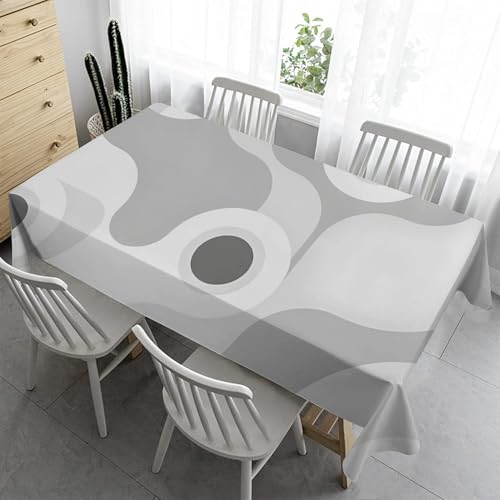 Graues Abstrakt Tischdecke Gartentischdecke Eckig 140x140 cm - Modern Abwaschbare Tischdecke Biertisch Abwaschbar Tischdecke Gartentisch Wetterfest für Geburtstag Party Garten Draußen JK45 von Syhi Qlty