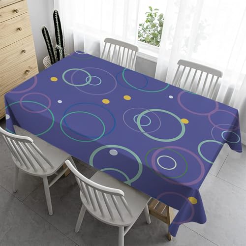 Lila Muster Tischdecke Outdoor Tischdecke 140 x 260 cm - Moderne Drucke Outdoor-Tischdecken Bierbank Tischdecke Geburtstag Wasserabweisender Stoff Tischdecke für Biertisch Draußen Party JK7 von Syhi Qlty
