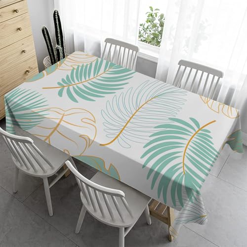 Palmblatt Outdoor Tischdecke Wetterfest 120x120 cm Tropisch Bierzeltgarnitur - Bügelfreie Abwaschbaren für Biertische Küche Esstisch Wohnzimmertisch A75 von Syhi Qlty