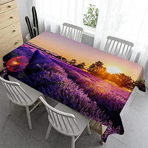 Syhi Qlty Abwischbare Tischdecke 140x200 cm - Outdoor Tischdecke Bierzeltgarnitur Wasserabweisend Tischtuch Bügelfreie Garten Tischdecken für Draußen Party - Lavendel Violett von Syhi Qlty