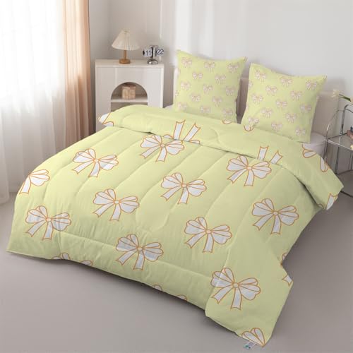 Syhi Qlty Bettdecke 135x200 Rosa Schlafdecke Steppdecke 4 Jahreszeiten Dekorativ - Bettdecke Ohne Bezug Waschbar Gelb Leichte Wende mit 2 Kissenbezug 80x80cm J16 von Syhi Qlty
