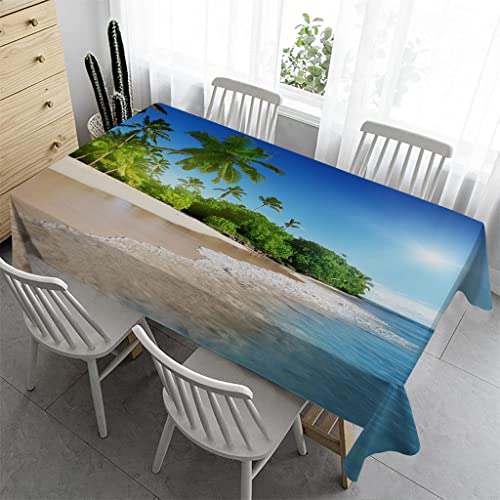 Syhi Qlty Klein Tischdecke 80x80 cm - Tischdecke Outdoor Abwaschbar Gartentischdecke Eckig Tischdecken Wasserabweisend Fleckschutz für Geburtstag Bierzeltgarnitur - Strand Palme von Syhi Qlty