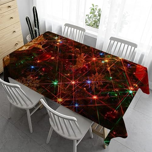 Syhi Qlty Tischdecke Klein 100x100 cm - Glitzer Weihnachten Tischdecke Abwaschbar Outdoor Tischdecken Wetterfest Biertisch Tischdecke für Kindergeburtstag Garten Party Hochzeit von Syhi Qlty