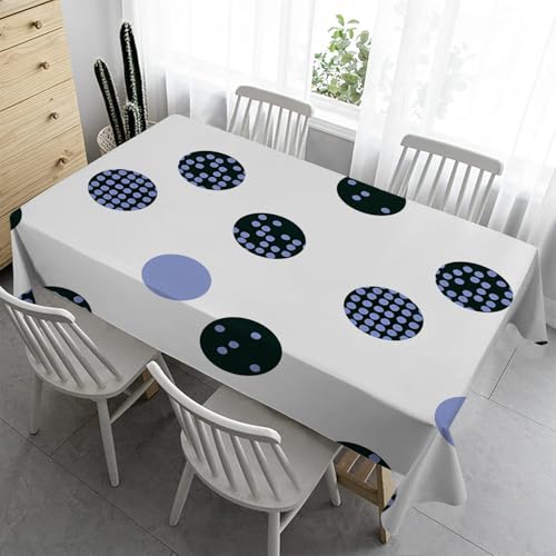 Weißer Kreis Tischdecke Abwischbare Tischdecke 120x160 cm - Moderne Drucke Tischdecke Outdoor Rechteckig Tischdecke Bierzeltgarnitur Abwaschbar Wetterfest Tischdecken für Garten Geburtstag JK44 von Syhi Qlty