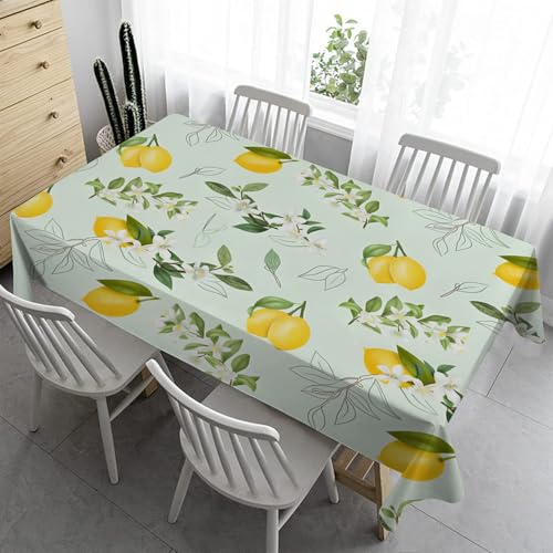 Zitrone Tischdecke Gartentisch Wetterfest 160x160 cm Blume Bierzeltgarnitur - Outdoor Gartenn für Draußen Küche Esstisch Geburtstag Party A73 von Syhi Qlty
