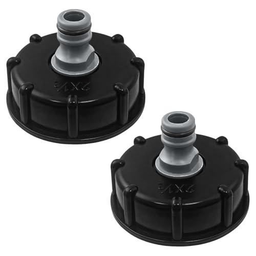 SyiXute 2 Stück IBC Tankdeckel,IBC Adapter Kappe,S60x6 bis 4,1/2" Innengewinde,Flüssigkeitsspeicher Deckel Adapter,Tankanschluss Kunststoffverschlussdeckel Innengewinde Anschluss Zubehör Für Tank von SyiXute