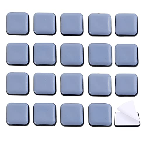 SyiXute 20 Stück Möbelgleiter,PTFE Teflon Quadrat Selbstklebende Möbelschieber,25 x 25 mm Möbel Bewegen Pads für Bewegen Schwerer Möbel von SyiXute