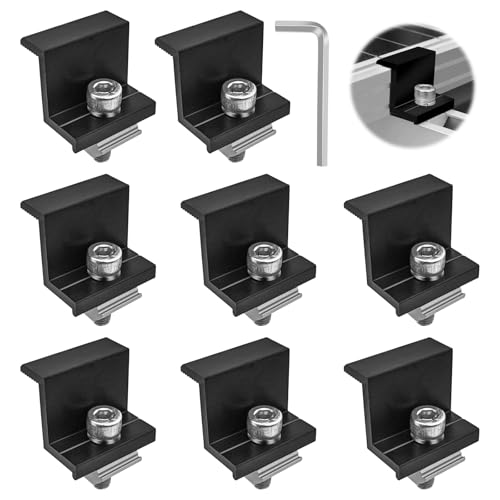 SyiXute 8 Stücke Solarmodul Klemmen 30 mm Schwarz,Aluminium Solar Klemme,Solarpanel Z Halterung Randklemme für Wohnmobil,Dach,Camping von SyiXute