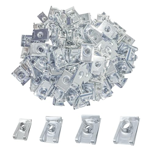 SyiXute 90 Stück U-Typ Blechmuttern mit Gewinde Clip Mutter,U-Typ Metall Clipmuttern M4 M5 M6 M8,Karosseriemuttern Schnappmuttern Clipmuttern für Auto SyiXute 90 Stück U-Typ Blechmuttern mit Gewinde Clip Mutter,U-Typ Metall Clipmuttern M4 M5 M6 M8,Karosseriemuttern Schnappmuttern Clipmuttern für Auto von SyiXute