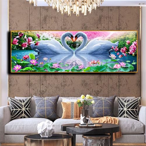 DIY 5D Diamant Malerei,Diamond Painting Groß,Kristall Strass Stickerei Bilder Diamant Malerei Kits für Geschenk/Wanddekoration Schwan,See 40x120cm-16x48 inch s-927 DIY 5D Diamant Malerei,Diamond Painting Groß,Kristall Strass Stickerei Bilder Diamant Malerei Kits für Geschenk/Wanddekoration Schwan,See 40x120cm-16x48 inch s-927 von Syiboo