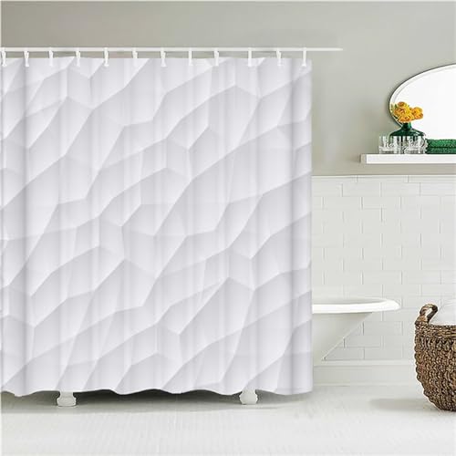 Duschvorhang Anti-Schimmel 150x220cm Glasriss Duschvorhäng Waschbar Textil Bad Vorhang,3D Shower Curtains Polyester Antibakteriell Stoff,Badewanne Duschvorhang mit 12 Duschvorhängeringen von Syiboo