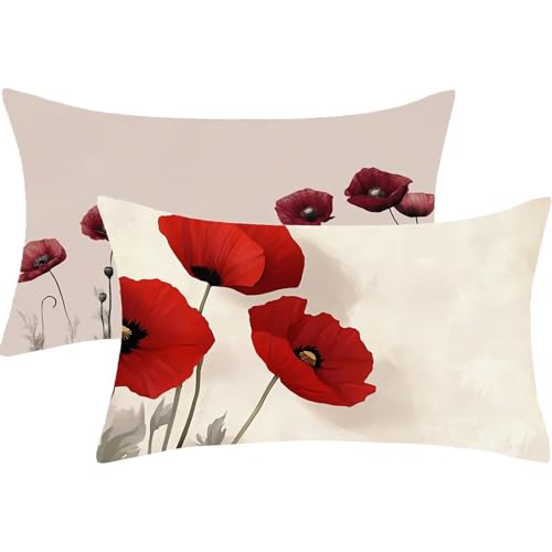 Kissenbezug 60x90 Kissen Rot Dekokissen 2er Set Rechteck Sofakissen Groß Herbst Kissenbezüge Blume Gartenkissen Samt KopfKissenbezug für Wohnzimmer Herbst Deko Schlafzimmer Aesthetic Geschenke,J840 Kissenbezug 60x90 Kissen Rot Dekokissen 2er Set Rechteck Sofakissen Groß Herbst Kissenbezüge Blume Gartenkissen Samt KopfKissenbezug für Wohnzimmer Herbst Deko Schlafzimmer Aesthetic Geschenke,J840 von Syiboo