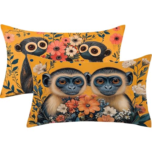 Kissenbezug Senf Outdoor Kissen 25x50 Sofakissen Groß Kissenhüllen Tier Doppelseitiger Druck Gartenkissen 2er Set Leinen Dekokissen für Couch Balkon Herbst Deko Wohnzimmer, Geschenke für Frauen,J851 Kissenbezug Senf Outdoor Kissen 25x50 Sofakissen Groß Kissenhüllen Tier Doppelseitiger Druck Gartenkissen 2er Set Leinen Dekokissen für Couch Balkon Herbst Deko Wohnzimmer, Geschenke für Frauen,J851 von Syiboo