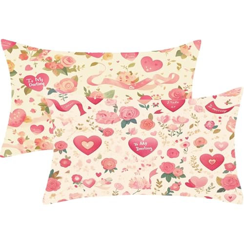 Outdoor Kissen Rosa Kissenbezug 25 x 50 Beige Dekokissen Samt Wasserfest Gartenkissen 2er Set Zierpolster mit Unsichtbarer Reißverschluss Herbst Kissenbezüge für Sofa Auto Bauernhaus Balkon Deko,J856 Outdoor Kissen Rosa Kissenbezug 25 x 50 Beige Dekokissen Samt Wasserfest Gartenkissen 2er Set Zierpolster mit Unsichtbarer Reißverschluss Herbst Kissenbezüge für Sofa Auto Bauernhaus Balkon Deko,J856 von Syiboo