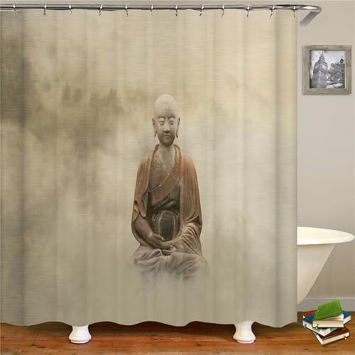 Syiboo Duschvorhang Weißer Nebel 250x170cm Duschvorhäng Anti Schimmel,Wasserabweisend Stoff Duschrollo Waschbar,3D Draussen Bad Vorhang Schnell Trocknend,Badewanne Badezimmer Decor Vorhänge Syiboo Duschvorhang Weißer Nebel 250x170cm Duschvorhäng Anti Schimmel,Wasserabweisend Stoff Duschrollo Waschbar,3D Draussen Bad Vorhang Schnell Trocknend,Badewanne Badezimmer Decor Vorhänge von Syiboo