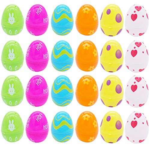 Syijupo 24Pcs Easter Eggs, Ostereier Deko, Bunte Ostereier aus Kunststoff Eier Befüllen, Zuhause, Schule, Büro, Party, Osterdekoration von Syijupo