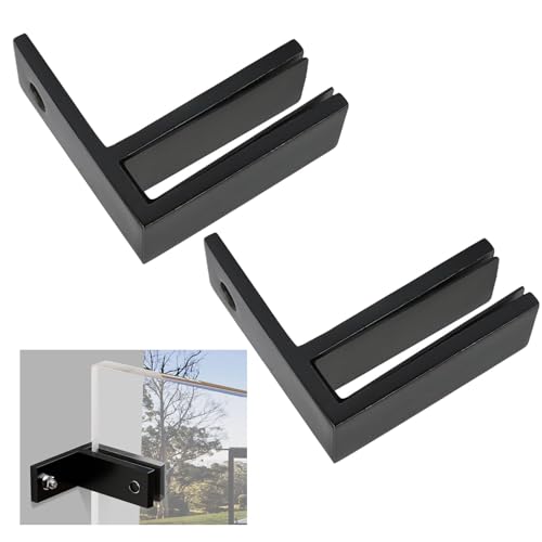 SyingHwan T316 Glasgeländerklemme, Edelstahl-Glasclip für Poolzaun, Balkongeländer, Treppengeländer (1, F-Form) von SyingHwan