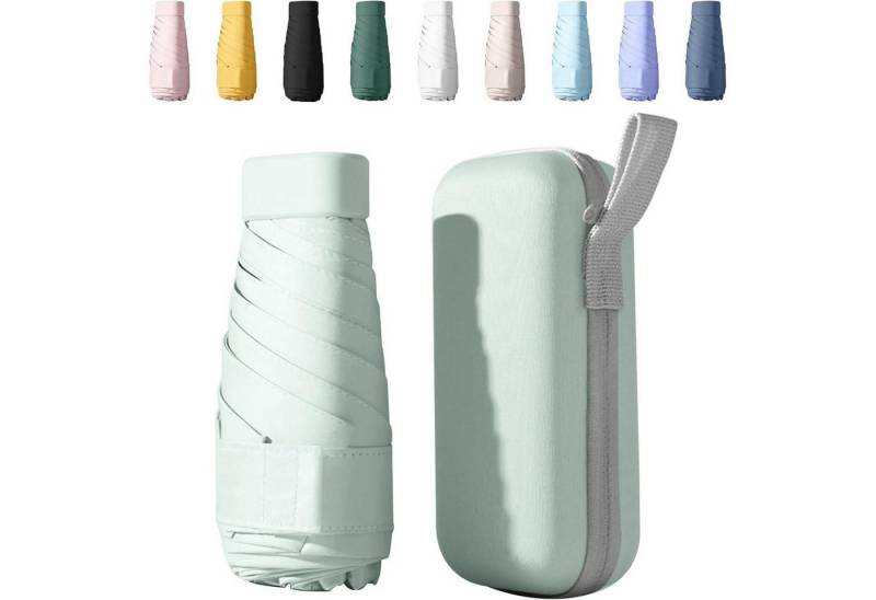 Sykerout Sonnenschirm Mini Regenschirm Taschenschirme kompakt faltbar UV-Schutz Etui von Sykerout