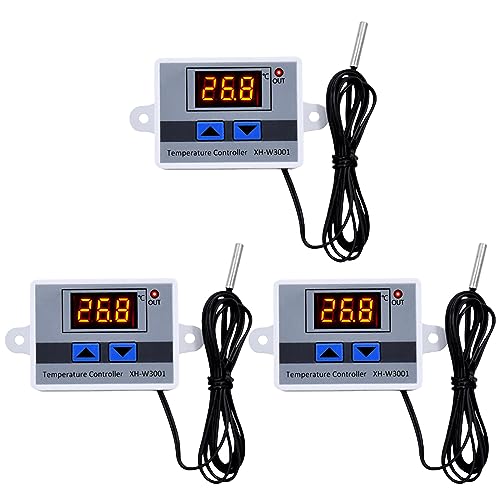 3 Stücke Digital Temperaturregler, AC 110V-220V Digital LCD Display Temperaturregle, Mikrocomputer Thermostat Controller Schaltmodul Microcomputer Thermische Regler Thermoelement Thermostat von Sylanda