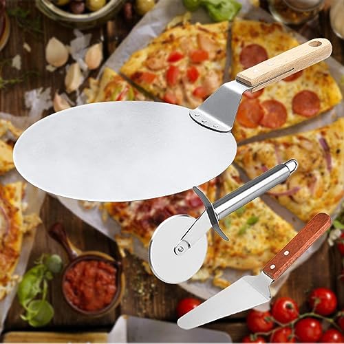 Sylanda Pizzaschieber, Pizzaschieber aus lebensmittelechtem Edelstahl, Pizzaschieber Edelstahl Große, Pizzaschaufel mit Klappbarer Holzgriff von handgemachter Pizza, raffiniertes Pizzaofenzubehör von Sylanda