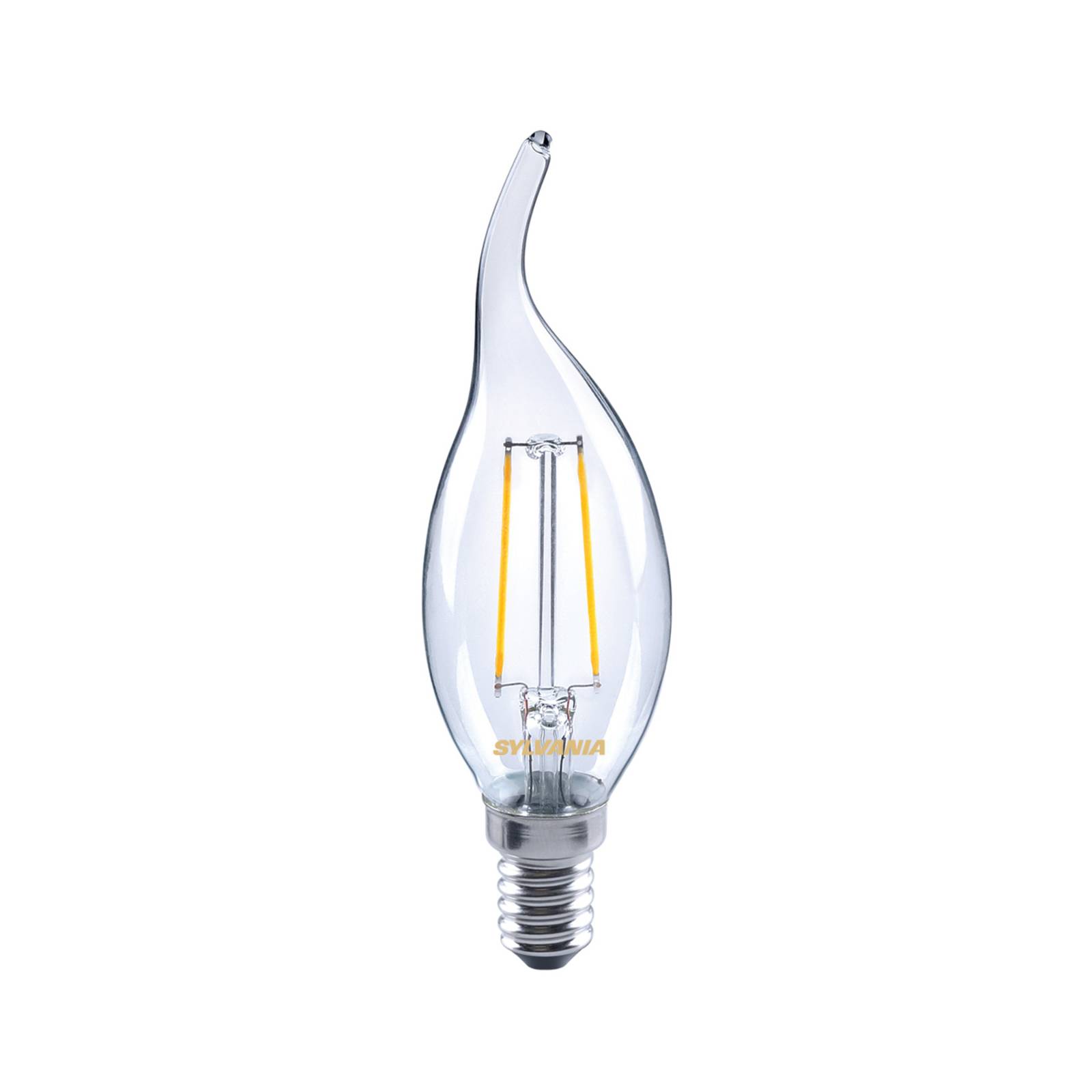 LED-Kerzenlampe E14 ToLEDo 2,5W 827 klar, Windstoß von Sylvania