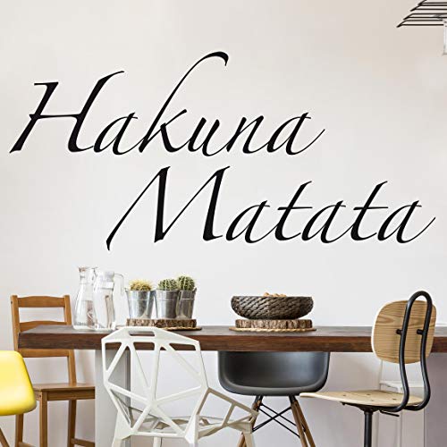 Wandtattoo No.SF363 Hakuna Matata Hakuna Matata Afrika Lebensart Lebenskunst, Farbe:Schwarz;Größe:15cm x 90cm von Apalis